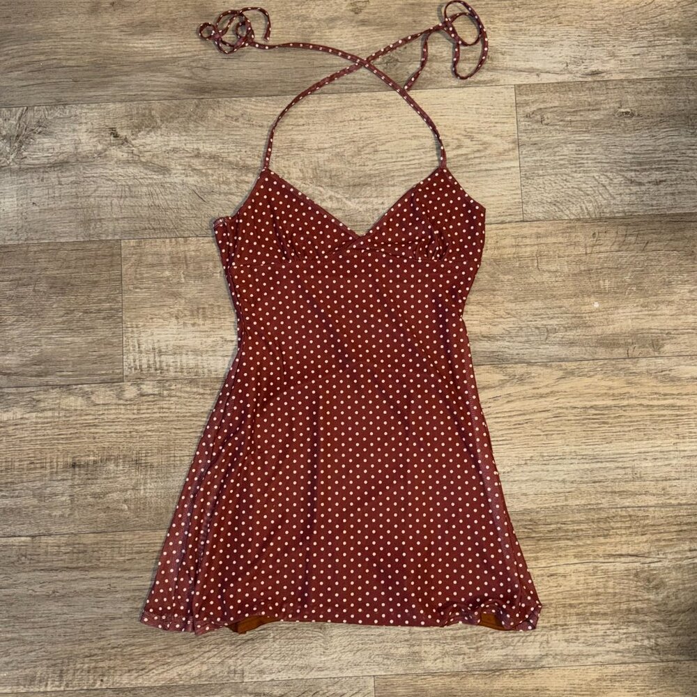 Shein Halter Neck Polka Dot Mini Dress